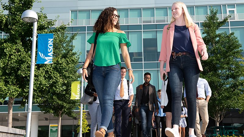 Students after class at GMU.