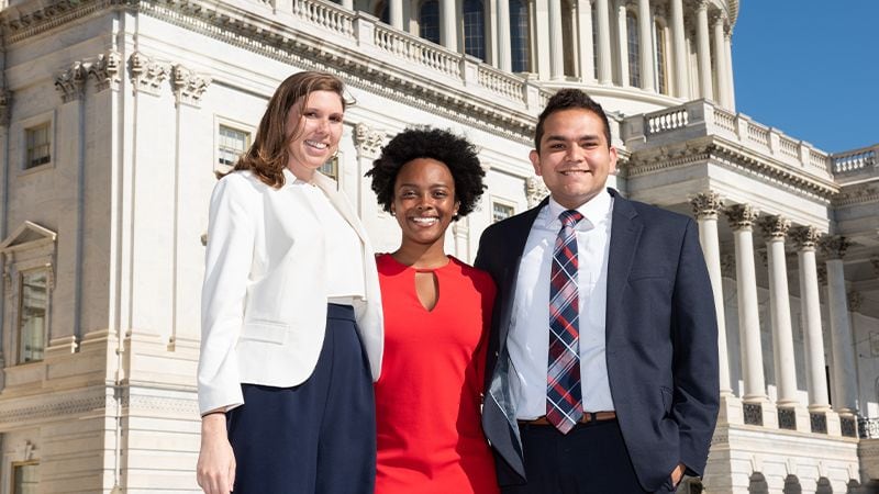 Students attend an exclusive briefing on the Floor of the U.S. House of Representatives. 