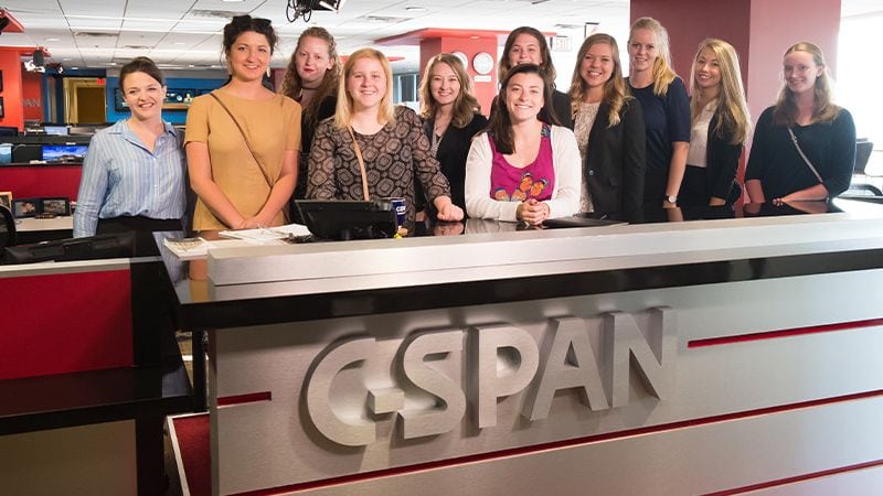 Students visiting CSPAN.