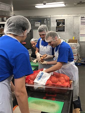 Students volunteering at DC Central Kitchen.