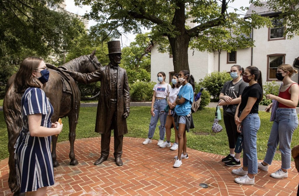 Outside Lincoln's Cottage